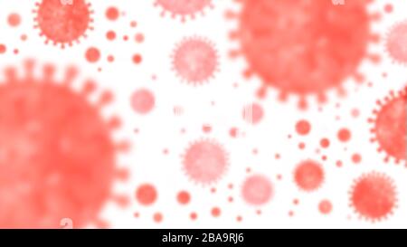 Coronavirus-Ausbruch, der das Atemsystem infiziert. Grippe-Typ Covid19-Virus-Hintergrund als gefährliche Grippe. Pandemic Medical Health Risk Concept with Stockfoto