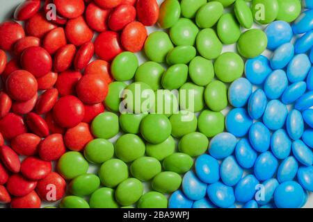 Closeup Schokolade Bonbons in die RGB-Farbe Stockfoto