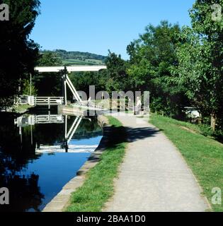 Hubbrücke, Monmouthshire und Brecon Canal, Talybont auf Usk, Brecon Beacons National Park, Powys, Wales. Stockfoto