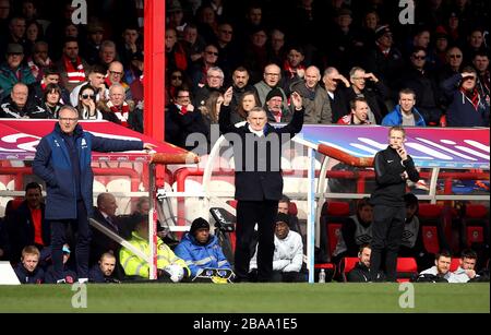 Blackburn Rovers Manager Tony Mowbray auf der Touchline Stockfoto