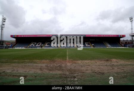 Ein allgemeiner Blick auf die Crown Oil Arena von Rochdale Stockfoto