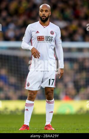 David McGoldrick von Sheffield United - Norwich City gegen Sheffield United, Premier League, Carrow Road, Norwich, Großbritannien - 8. Dezember 2019 nur redaktionelle Verwendung - es gelten Einschränkungen für DataCo Stockfoto