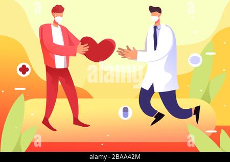 Abbildungen der Beziehung zwischen Arzt und Patient Stockfoto