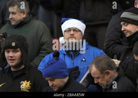 Everton-Fans auf der Tribüne im Britannia Stadium Stockfoto