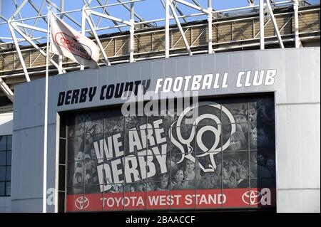 Allgemeiner Blick auf den Pride Park, Heimstadion von Derby County Stockfoto