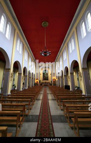 Innenansicht der Kirche Maria Auxiliadora, Stadt Puerto Natales, Patagonien, Chile, Südamerika Stockfoto