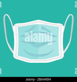 Abbildung: Flaches Design mit medizinischer Maske und schönem Hintergrundvektor Stock Vektor