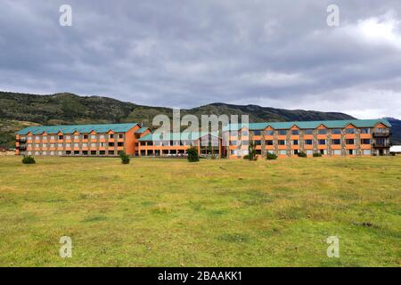 Serrano River Hotel, Villa Serrano, Torres de Paine, Magallanes und chilenische Antarktis, Chile Stockfoto