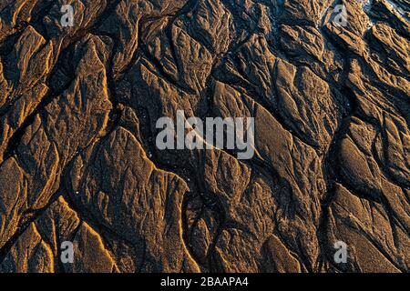 Luftbild der Muster in Sand Beach, Baja California sur, Mexiko Stockfoto