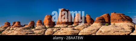 Blick auf die Nadelfelsen im Canyonland National Park, Utah, USA Stockfoto