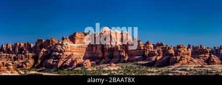 Blick auf die Nadelfelsen im Canyonland National Park, Utah, USA Stockfoto