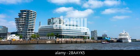 Das leere Kreuzfahrtterminal am Überseequartier in Hamburg Stockfoto