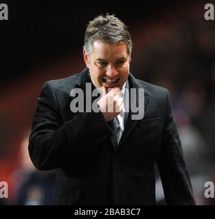 Peterborough Uniteds Manager Darren Ferguson verlässt das Feld, nachdem seine Seiten gegen Charton Athletic besiegt haben. Stockfoto