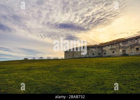 Blick auf Fort Independence auf Castle Island in boston Stockfoto