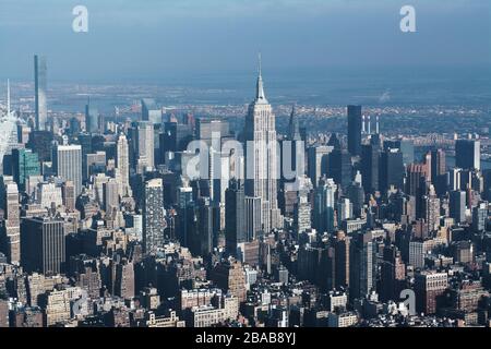 Empire State aus der Luft Stockfoto