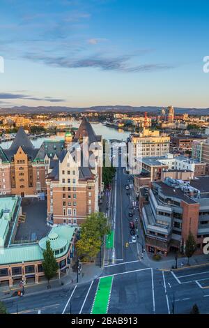 Downtown Victoria and Victoria Harbour, British Columbia, Kanada. Stockfoto