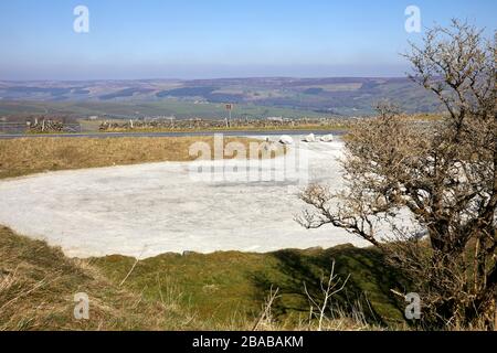 Der Aussichtspunkt Cold Stones Cut am Greenhow Hill in Nidderdale, wegen Coronavirus Lock Down 26/03/20 geschlossen Stockfoto