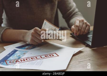 Entschädigung Für Stornierte Flüge. Stornierte Flüge. Stockfoto