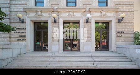 Eintritt zum England Conservatory Building, Boston, Massachusetts, USA Stockfoto