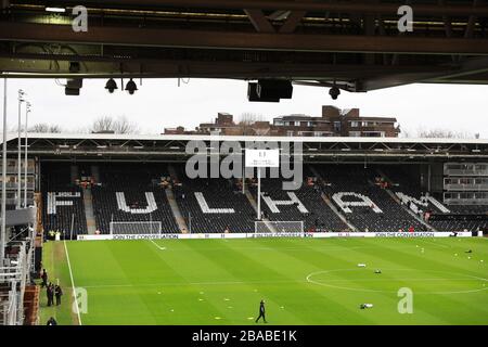 Eine allgemeine Ansicht von Craven Cottage vor dem Spiel Stockfoto