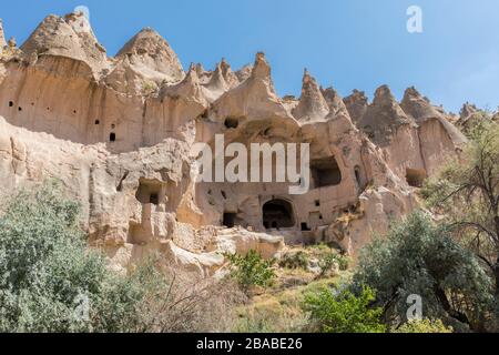 Zelve Freilichtmuseum, Kappadokien, Türkei. Stockfoto