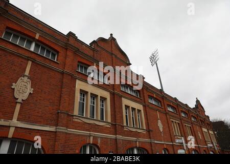 Eine allgemeine Ansicht von Craven Cottage vor dem Spiel Stockfoto