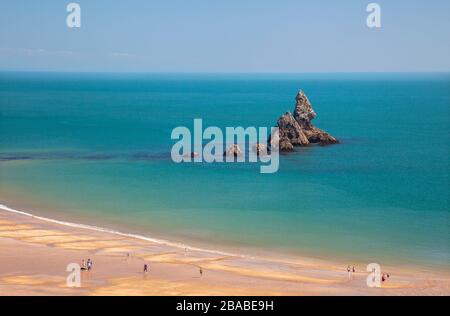 Church Rock, Broad Haven, Pembrokeshire, West Wales, Großbritannien Stockfoto