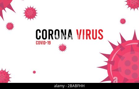Abstraktes Virusstrain-Modell von MERS-COV oder Middle East Respiratory Syndrom Coronavirus und neuartigen Coronavirus 2019-nCoV mit Text auf blauem Hintergrund. Stock Vektor