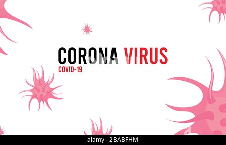 Abstraktes Virusstrain-Modell von MERS-COV oder Middle East Respiratory Syndrom Coronavirus und neuartigen Coronavirus 2019-nCoV mit Text auf blauem Hintergrund. Stock Vektor