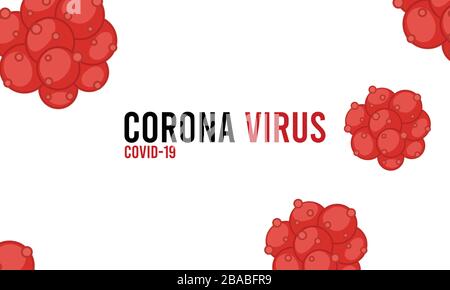 Abstraktes Virusstrain-Modell von MERS-COV oder Middle East Respiratory Syndrom Coronavirus und neuartigen Coronavirus 2019-nCoV mit Text auf blauem Hintergrund. Stock Vektor