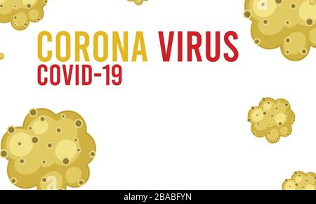 Abstraktes Virusstrain-Modell von MERS-COV oder Middle East Respiratory Syndrom Coronavirus und neuartigen Coronavirus 2019-nCoV mit Text auf blauem Hintergrund. Stock Vektor