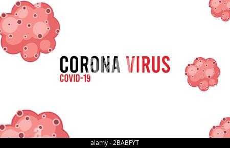 Abstraktes Virusstrain-Modell von MERS-COV oder Middle East Respiratory Syndrom Coronavirus und neuartigen Coronavirus 2019-nCoV mit Text auf blauem Hintergrund. Stock Vektor