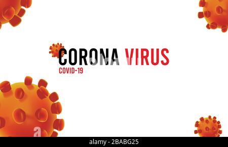 Abstraktes Virusstrain-Modell von MERS-COV oder Middle East Respiratory Syndrom Coronavirus und neuartigen Coronavirus 2019-nCoV mit Text auf blauem Hintergrund. Stock Vektor