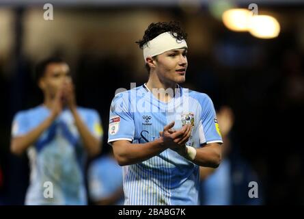 Der Callum O'Hare von Coventry City feiert zu voller Zeit Stockfoto