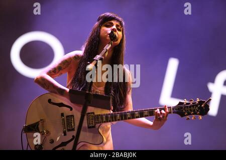 28 Oktubre 2017. Mon Laferte , Cantante chilena durante su concierto en el Festival Tecate Sonoro. (Foto: Luis Gutierrez /NortePhoto.com) Stockfoto