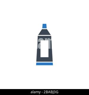 Symbol für die Vektorgyphe der Zahnpasta Tube. Stock Vektor