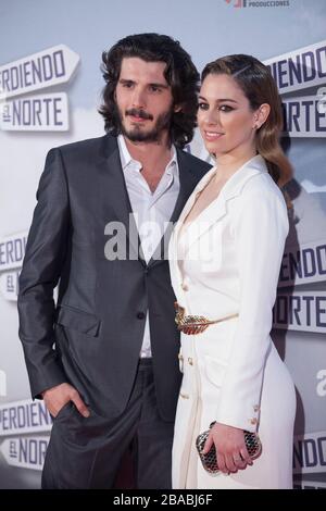 Schauspielerin Blanca Suarez und Schauspieler Yon Gonzalez darstellen, während "Perdiendo El Norte" Film Premiere photocall in Madrid, Spanien. März 05, 2015. (ALTERPHOTOS/V Stockfoto