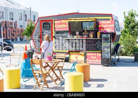 Fast Food-Kiosk im Margaret Mahy Family Playground, Armagh Street, Christchurch Central, Christchurch, Canterbury Region, Neuseeland Stockfoto