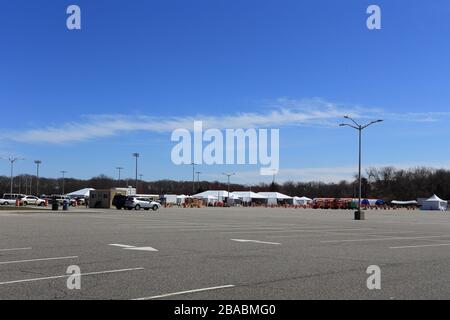 Mobile Corona-Testseite Stony Brook Long Island New York Stockfoto