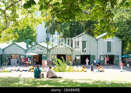 Historische Antigua-Bootsschuppen, Cambridge Terrace, Christchurch, Canterbury Region, Neuseeland Stockfoto