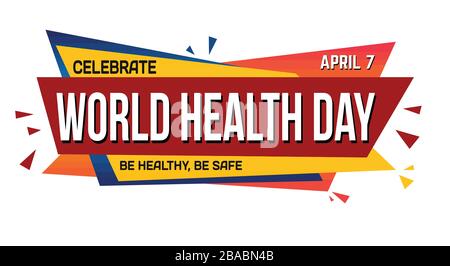 World Health Day Bannerdesign auf weißem Hintergrund, Vektorgrafiken Stock Vektor