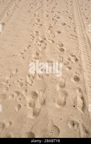 Glatter Sand Texture von einem lokalen Strand Stockfoto