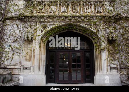 Eingang zum Gebäude, Hyde Park, Chicago, Illinois, USA Stockfoto