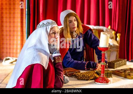 Schauspieler im Kostüm im Tower of London, London, Großbritannien Stockfoto