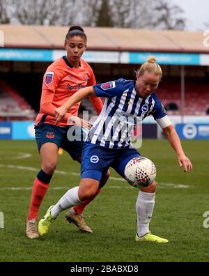 Brighton und Hove Albion Dani Bowman und Everton Chantelle Boye-Hlorkah Stockfoto