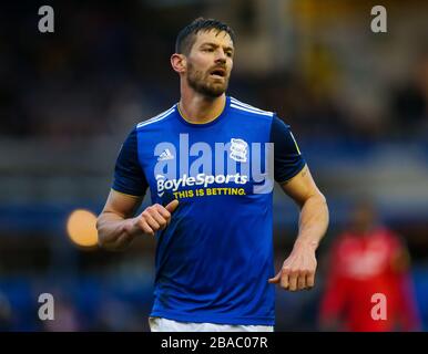 Lukas Jutkiewicz von Birmingham während der Sky Bet Championship im St Andrew's Billion Trophy-Stadion Stockfoto