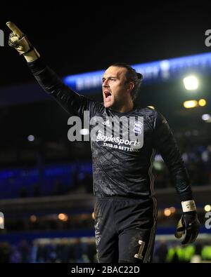 Birmingham City Torhüter Lee Camp feiert den Sieg der Teams nach Strafstößen Stockfoto