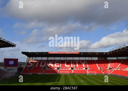 Allgemeiner Blick auf das BET365-Stadion vor dem Anpfiff Stockfoto