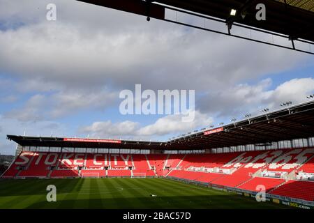 Allgemeiner Blick auf das BET365-Stadion vor dem Anpfiff Stockfoto