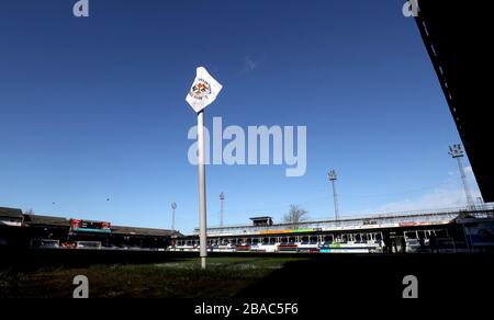 Ein allgemeiner Blick auf die Kenilworth Road vor dem Spiel Stockfoto